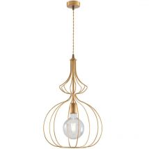Bonetti Illumina - Sospensione Industrial 1 Luce Olimpia Gabbia Ferro Laccato Oro