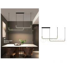 Lampadario sospensione 42w lineare orizzontale design minimal moderno nero luce led bianco calda