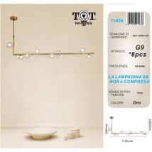 Lampadario sospensione bolle 8 sfere G9 trasparenti in vetro lampada da soffitto in metallo bianco nero oro design moderno Oro