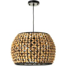 Lampadario Sospensione Design Moderno Lampada Paralume Fibra Naturale 35 cm