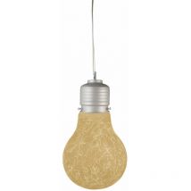Sospensione 1xE27 Montatura Argento Vetro Filante Ambra e Energy Elettra