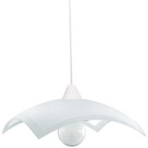 Sospensione 40X40 1xE27 Montatura Bianco Vetro Lastra Bianco e Energy Fabiana