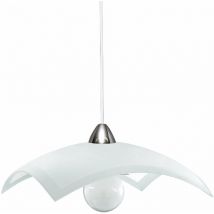Sospensione 40X40 1xE27 Montatura Bianco-Cromo Vetro Lastra Bianco E-energy Tobia