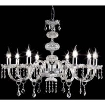 Lampadario sospeso dallas D87 cm in cristallo con finiture cromo 8 luci
