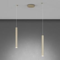 Top-light - Lampadario top light round tube 1174 s2 gu10 led cilindro metallo moderno, finitura metallo sabbia