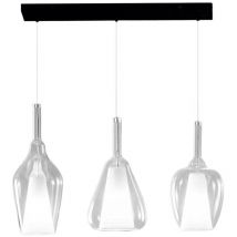 Gea Luce - Lampadario vetro trasparente ofelia s e27 led lampada soffitto