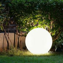 Lampade solari per esterni Lampada da giardino a sfera Picchetto Lampada a sfera solare 30 cm Sfera solare a led per giardino, bianco argento, 4x led