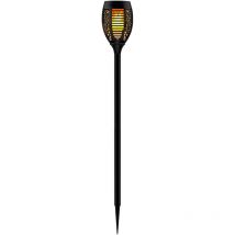 Lampade solari per esterno Torce Fiamme led Torce solari led da giardino, batteria IP44 picchetto effetto fiamma, pattern nero, 53x led 4.08W 8.4Lm