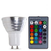 Lampadina led rgb GU10 3W Telecomando 40.000H [PL187220-GU10]