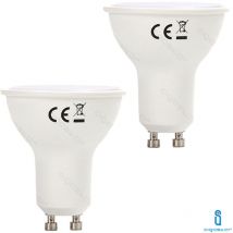 AGS - lampadina led GU10 3W 3000K bianco caldo a+ 180LM fascio 120° 160° A5 2 pezzi