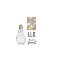 Lampadina Decorativa Trasparente Con 10 Led Bianco Caldo 18 Cm Decorazione Casa