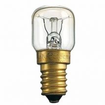 Lampada alogena a pera per forno 300° - 15w - e14 - 2700°k calda - 100 lm - chiara