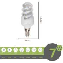 Lampadina led E14 7w tortiglione vortice luce spirale attacco piccolo bianca fredda naturale calda calda 3000k