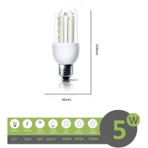 Lampadina led E27 5w 3U luce tubolare tubo attacco grande lineare bianca fredda naturale calda Naturale 4000k