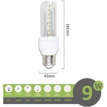Lampadina led E27 9w 3U luce tubolare tubo attacco grande lineare bianca fredda naturale calda calda 3000k