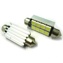 Milo Srl - Lampadina Led Siluro Canbus T11 C5W 42mm 8 smd 5050 12V Luci Targa Con Dissipatore