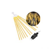 Lampadine albero di Natale 10 pz. Gocce 480 Led neve cadente meteore esterne bianche calde.