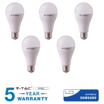 5 lampadine led 17W E27 V-tac lampadina samsung luce calda