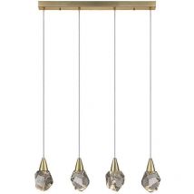 Aquaria Plafoniera a sospensione a 4 barre luminose Oro Opaco, Trasparente 3000K 1800Lm - Schuller