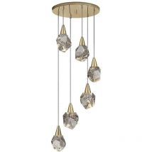 Aquaria Plafoniera Sospensione Cluster Oro Opaco, Trasparente 3000K 2700Lm - Schuller
