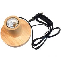F-bright - base de mesa madera E27 con cable e interruptor