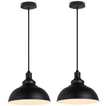 Axhup - Lámpara Colgante 2 Piezas, Vintage Lámpara de Techo con Ø29cm Pendiente, Industrial Estilo Iluminación de Hierro E27 para Dormitorio Cocina