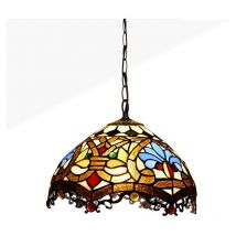 Alpinaluz - Lámpara Colgante 'aurora' con Mosaico Floral en Cristal