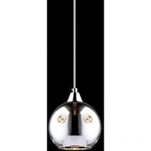 Italux Martin - Lámpara colgante colgante Chrome 1 luz con pantalla de vidrio, E14