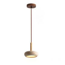 Kcvv - Lámpara colgante de mármol amarillo para mesa de comedor, lámpara colgante de techo de travertino estilo japonés Wabi-Sabi, lámpara de noche