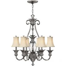 Elstead Plantation 7 ljus multiarm ljuskrona polerad nickelfinish, E14
