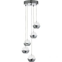 Searchlight Ice Ball - Colgante de racimo en espiral de 5 luces LED Cromado