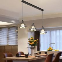 Lámpara Colgante, Iluminación Colgante de Techo con Ø20cm Jaula de Diamante E27 para Dormitorio Salon Cocina Comedor (Negro)