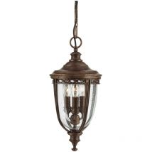 Feiss - Elstead English Bridle 3 Lätt Medium Utomhus Takkedja Lantern Brittisk brons, E14