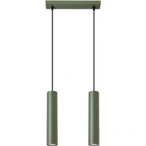 Sollux - Lagos Lámpara colgante tipo loft de 2 luces, color verde oliva
