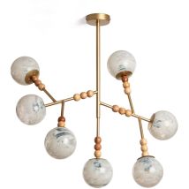 Lámpara Colgante Metal Cristal Routi Iluzzia Dorado