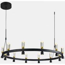 Italux Almelo - Colgante colgante LED moderno Negro, Dorado, Blanco cálido 3000K 3103lm