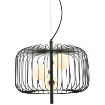 Daren - Lámpara colgante moderna negra 3 luces con pantalla negra y blanca, G9 - Italux
