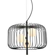 Italux Daren - Lámpara colgante moderna negra 3 luces con pantalla negra y blanca, G9