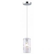Sense - Lámpara colgante moderna de cromo 1 luz con pantalla mate, E27 - Italux