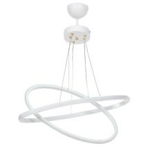 Lámpara colgante Muso con dos aros blancos LED MDL4438
