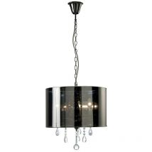 Inspired Diyas Trace - Lámpara colgante de techo con pantalla de cromo 3 cromo pulido claro, cristal