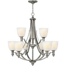 Elstead - Truman 9 Lätt multiarm ljuskrona antik nickelfinish, E27
