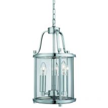 Searchlight Victorian Lanterns 3 ljus taklykta hnge krom, glas tre, E14