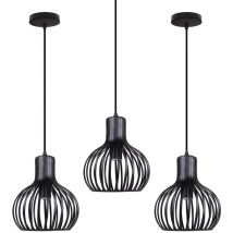 Axhup - Lámpara Colgante, Vintage Lámpara de Techo con Ø20cm Jaula de Metal Interior, Industrial Estilo Iluminación Decorativo E27 Art para Cocina