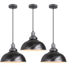 Lámpara Colgante 3 Piezas, Vintage Lámpara de Techo con Ø29cm Pendiente, Industrial Estilo Iluminación de Hierro E27 para Dormitorio Cocina Comedor