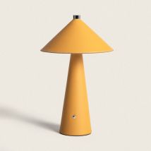 Lampara da Tavolo led 3W Portatile Pelle e Metallo con Batteria usb Ricaricabile Nhalma Giallo