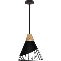 Axhup - Lámpara de Araña Industrial Pantalla Creativa Ø25cm en Forma de Bádminton de Metal y Madera Lámpara de Techo E27 para Dormitorio Salón Cocina