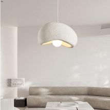 Qiyao - Lámpara de araña led estilo japonés wabi-sabi, blanca, 50 cm
