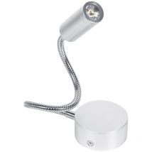 Lámpara de cama LED blanca cálida AC85-265V 1W para lectura con cuello de cisne flexible (1W blanco cálido)