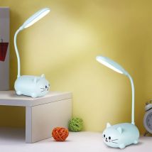 Kcvv - Lámpara de escritorio de 2 piezas para niños, lámpara de lectura led con soporte para teléfono, recargable por usb, lámpara de noche de bajo